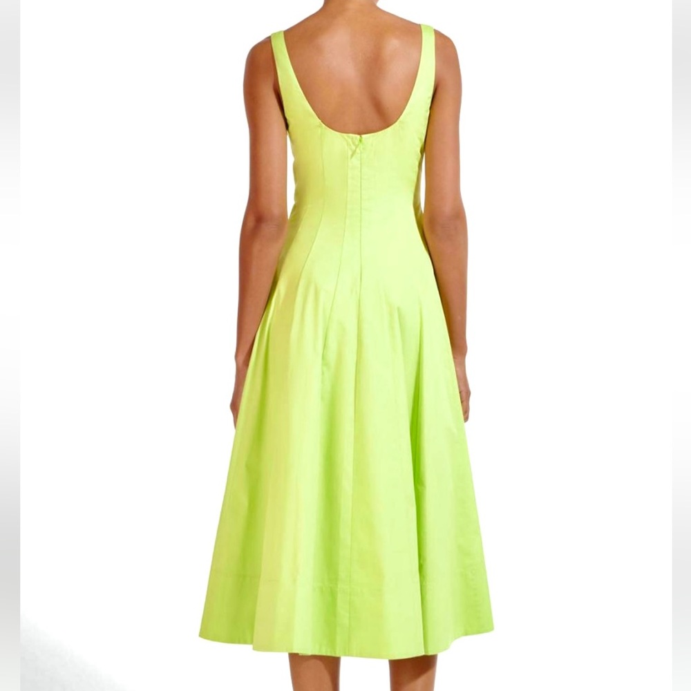 🌺🎉HP🎉🌺 NWT Staud Wells Midi Dress Lime - Picture 6 of 16